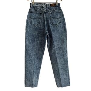 Vintage 80s 90s LEE acid wash straight mom jeans | Sz 12 petite- a7